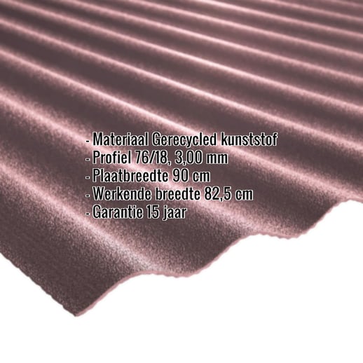 Kunststof profielplaat Scobanit light | 76/18 | 3,00 mm | Roodbruin | 2,00 m #2