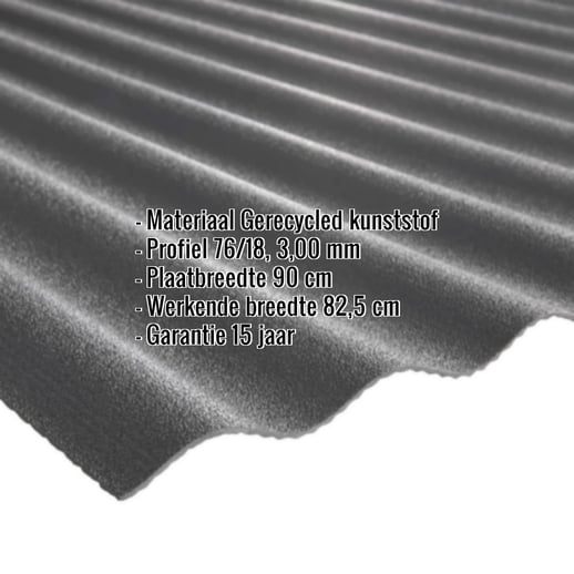 Kunststof profielplaat Scobanit light | 76/18 | 3,00 mm | Zwart | 2,00 m #2