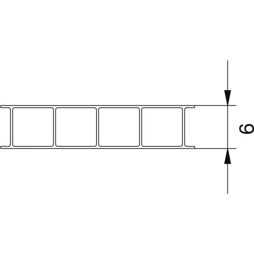 Polycarbonaat kanaalplaat | 6 mm | Breedte 1,05 m | Helder | Dubbelzijdige UV-bescherming | 2,00 m #8