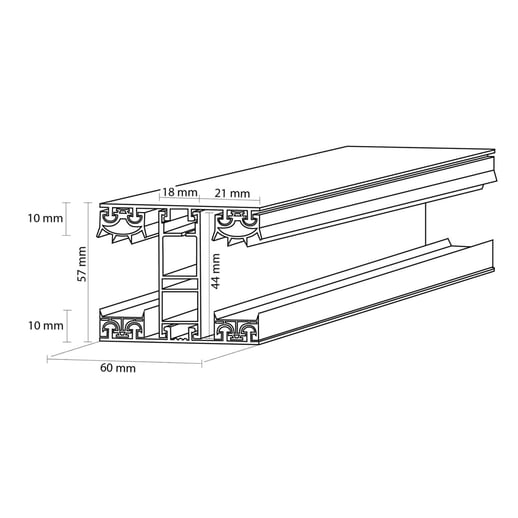 Mendig | Koppelprofiel | 25 mm | Thermo/Classic | Aluminium | Blank | 6,00 m #3