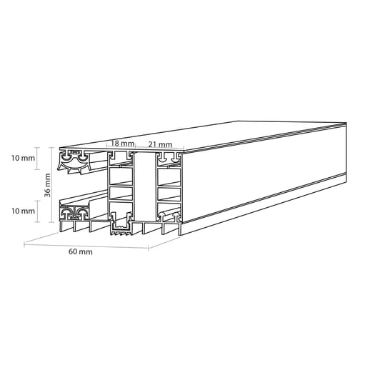 Mendig | Randprofiel | 16 mm | Thermo/Thermo | Aluminium | Blank | 2,00 m #3