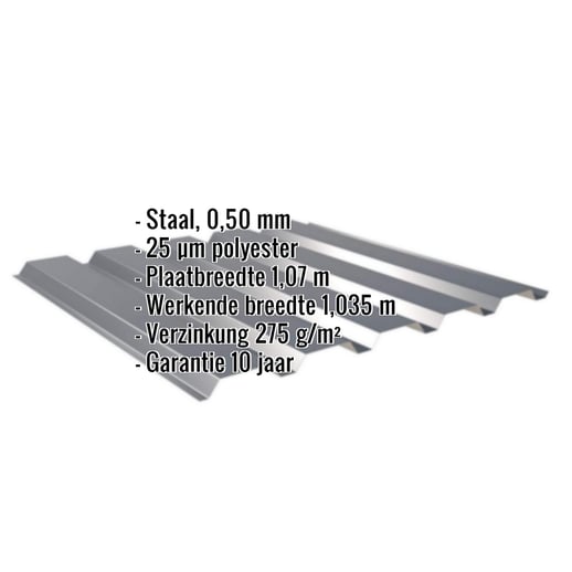 Damwandplaat 35/207 | Gevel | Staal 0,50 mm | 25 µm Polyester | 7016 - Antracietgrijs #2