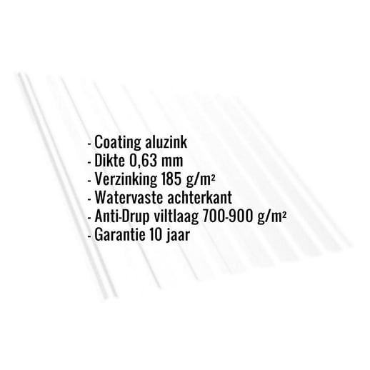 Damwandplaat T20M | Dak | Anti-Drup 700 g/m² | Staal 0,75 mm | Aluzink | Zilvergrijs #2