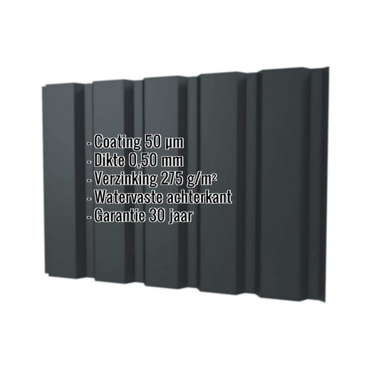 Damwandplaat T35/207M | Gevel | Staal 0,50 mm | 50 µm PURLAK® | 7016 - Antracietgrijs #2