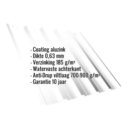 Damwandplaat T35DR | Dak | Anti-Drup 700 g/m² | Staal 0,75 mm | Aluzink | Zilvergrijs #2