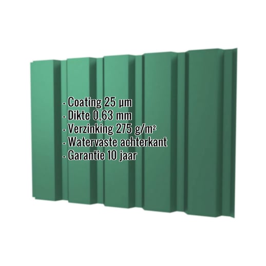 Damwandplaat T35M | Gevel | Staal 0,63 mm | 25 µm Polyester | 6005 - Mosgroen #2