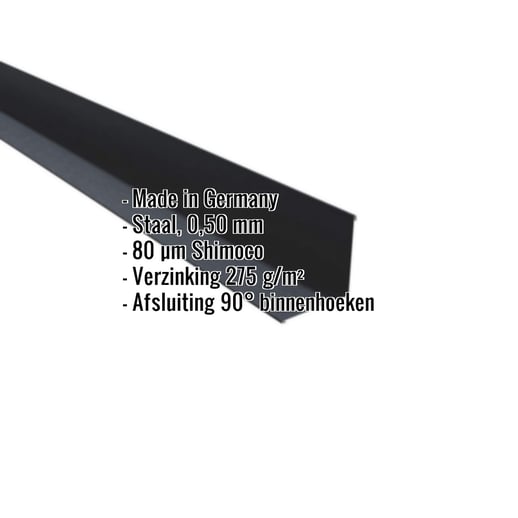 Binnenhoek | 11,5 cm x 11,5 cm x 2,00 m | Staal 0,50 mm | 80 µm Shimoco | 7016 - Antracietgrijs #2