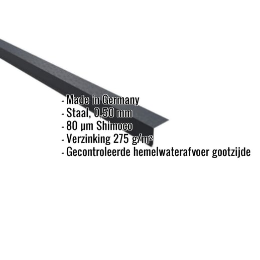 Druiplijst | 5 x 5 cm | 100° | Staal 0,50 mm | 80 µm Shimoco | 7016 - Antracietgrijs #2