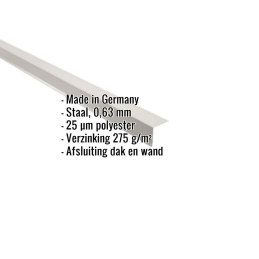 Muuraansluiting | 16 x 11,5 cm | 95° | Staal 0,63 mm | 25 µm Polyester | 9002 - Grijswit #2