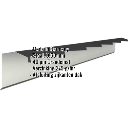 Windveer | 60 x 60 x 140 x 2120 mm | Staal 0,50 mm | 40 µm Grandemat | 9005 - Gitzwart | Links #2