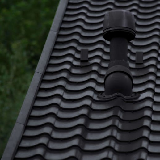 Windveer | 60 x 60 x 140 x 2120 mm | Staal 0,50 mm | 40 µm Grandemat | 9005 - Gitzwart | Links #5