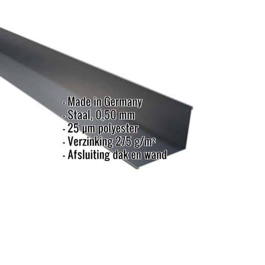 Muuraansluiting | 16 x 11,5 cm | 95° | Staal 0,50 mm | 25 µm Polyester | 7016 - Antracietgrijs #2