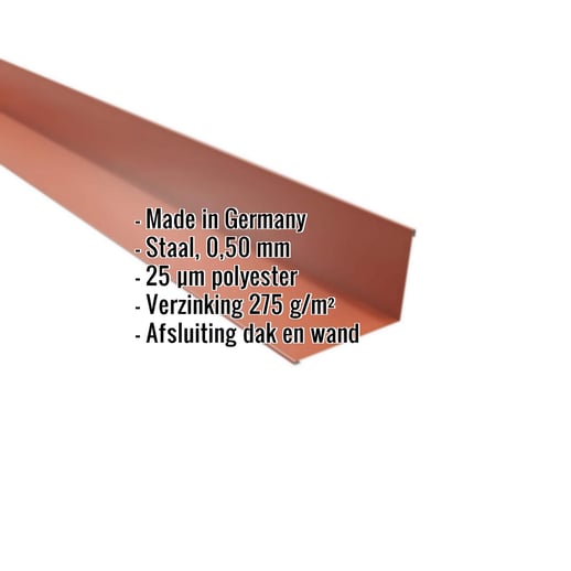 Muuraansluiting | 16 x 11,5 cm | 95° | Staal 0,50 mm | 25 µm Polyester | 8004 - Koperbruin #2