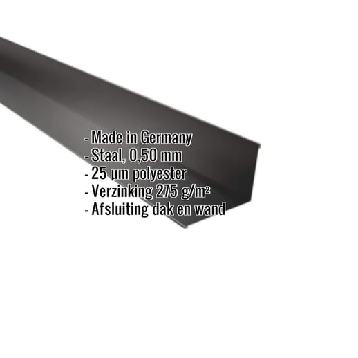 Muuraansluiting | 16 x 11,5 cm | 95° | Staal 0,50 mm | 25 µm Polyester | 9005 - Gitzwart #2