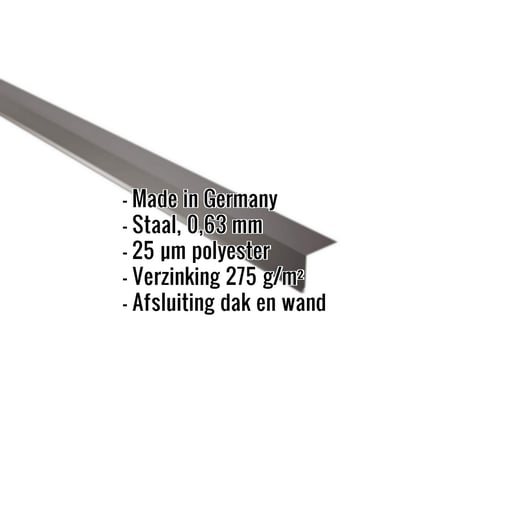 Muuraansluiting | 16 x 11,5 cm | 95° | Staal 0,63 mm | 25 µm Polyester | 8017 - Chocoladebruin #2