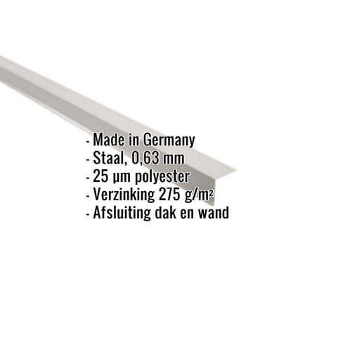 Muuraansluiting | 16 x 11,5 cm | 95° | Staal 0,63 mm | 25 µm Polyester | 9006 - Zilver-Metallic #2