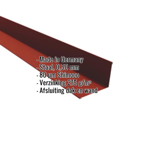 Muuraansluiting | 16 x 11,5 cm | 95° | Staal 0,50 mm | 80 µm Shimoco | 3009 - Oxyderood #2