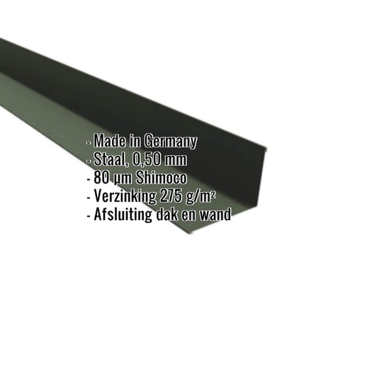 Muuraansluiting | 16 x 11,5 cm | 95° | Staal 0,50 mm | 80 µm Shimoco | 6020 - Chroomoxydegroen #2