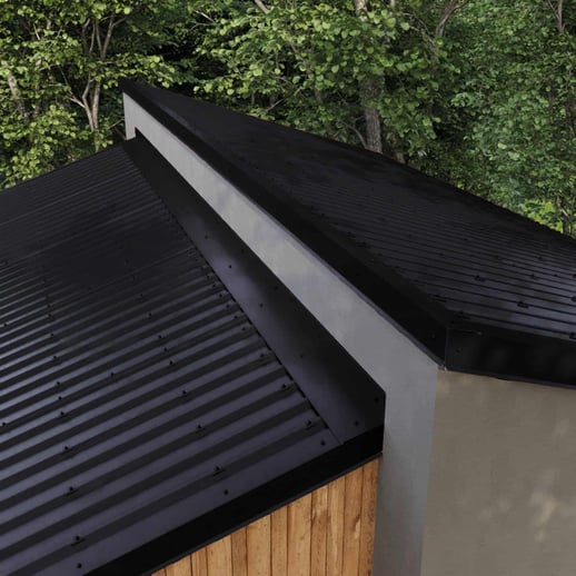 Muuraansluiting | 16 x 11,5 cm | 95° | Staal 0,50 mm | 80 µm Shimoco | 9005 - Gitzwart #5