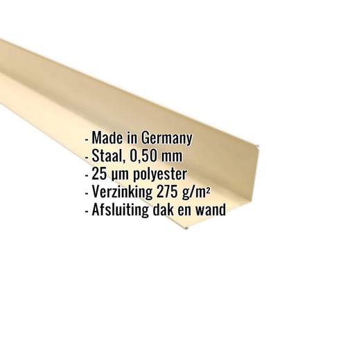 Muuraansluiting | 22 x 15 cm | 95° | Staal 0,50 mm | 25 µm Polyester | 1015 - Licht ivoorkleurig #2