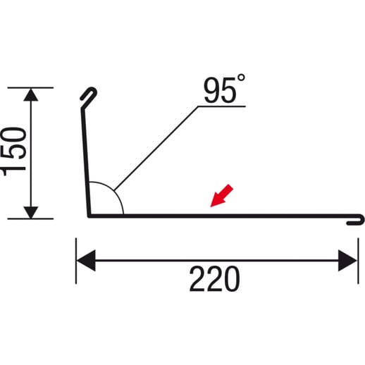Muuraansluiting | 22 x 15 cm | 95° | Staal 0,50 mm | 25 µm Polyester | 3005 - Wijnrood #6