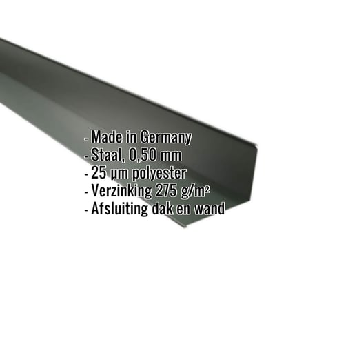 Muuraansluiting | 22 x 15 cm | 95° | Staal 0,50 mm | 25 µm Polyester | 6020 - Chroomoxydegroen #2