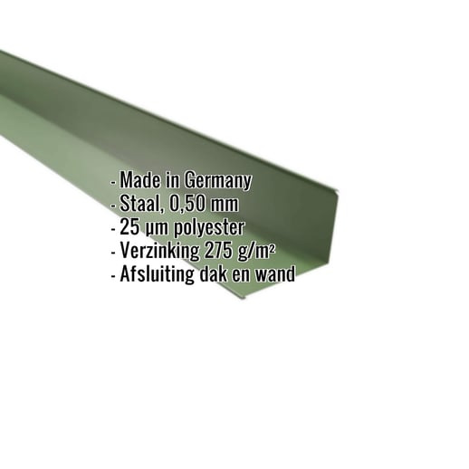 Muuraansluiting | 22 x 15 cm | 95° | Staal 0,50 mm | 25 µm Polyester | 6011 - Resedagroen #2
