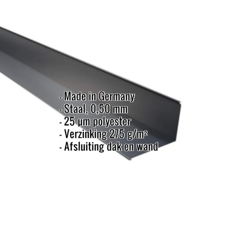 Muuraansluiting | 22 x 15 cm | 95° | Staal 0,50 mm | 25 µm Polyester | 7016 - Antracietgrijs #2