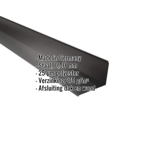 Muuraansluiting | 22 x 15 cm | 95° | Staal 0,50 mm | 25 µm Polyester | 9005 - Gitzwart #2