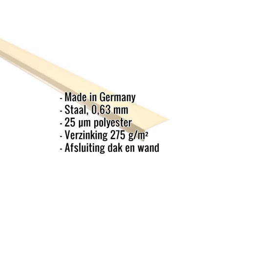 Muuraansluiting | 22 x 15 cm | 95° | Staal 0,63 mm | 25 µm Polyester | 1015 - Licht ivoorkleurig #2