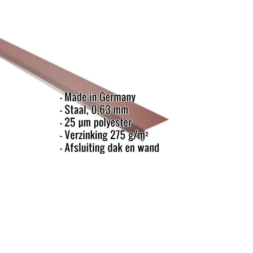 Muuraansluiting | 22 x 15 cm | 95° | Staal 0,63 mm | 25 µm Polyester | 8012 - Roodbruin #2