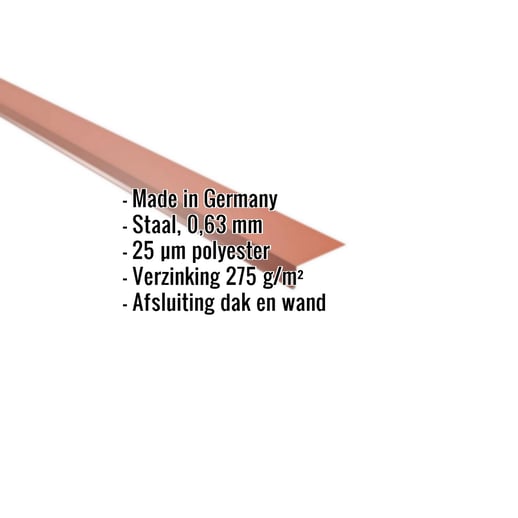 Muuraansluiting | 22 x 15 cm | 95° | Staal 0,63 mm | 25 µm Polyester | 8004 - Koperbruin #2