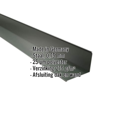 Muuraansluiting | 22 x 15 cm | 95° | Staal 0,75 mm | 25 µm Polyester | 6020 - Chroomoxydegroen #2