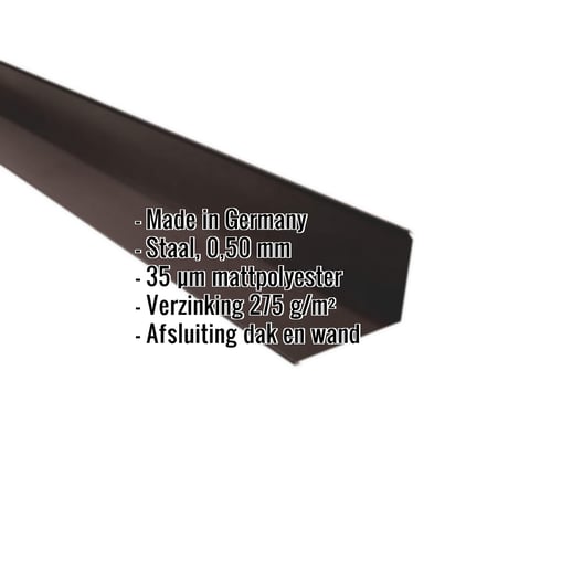 Muuraansluiting | 22 x 15 cm | 95° | Staal 0,50 mm | 35 µm Mattpolyester | 32 - Donkerbruin #2