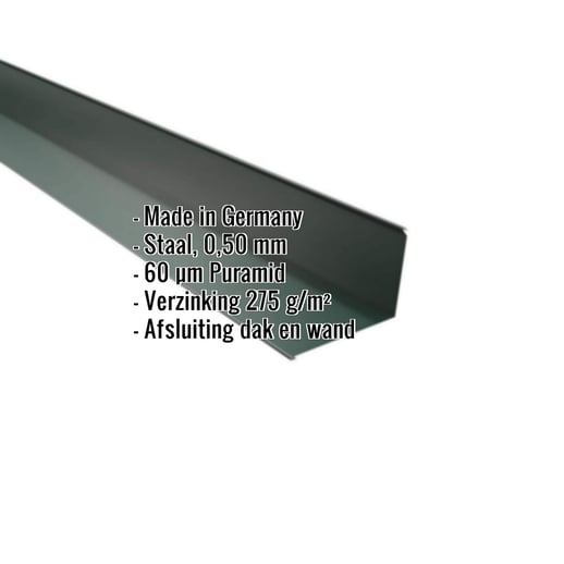 Muuraansluiting | 22 x 15 cm | 95° | Staal 0,50 mm | 60 µm Puramid | 6005 - Mosgroen #2