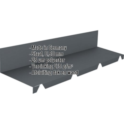 Muuraansluiting | 225 x 45 x 130 x 2100 mm | 100° | Staal 0,50 mm | 25 µm Polyester | 7016 - Antracietgrijs #2