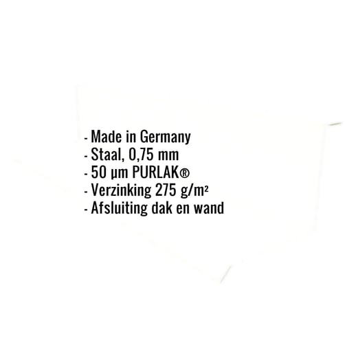 Muuraansluiting | Typ 1 | 10 cm x 11 cm x 2,00 m | 90° | Staal 0,75 mm | 50 µm PURLAK® | 9002 - Grijswit #2