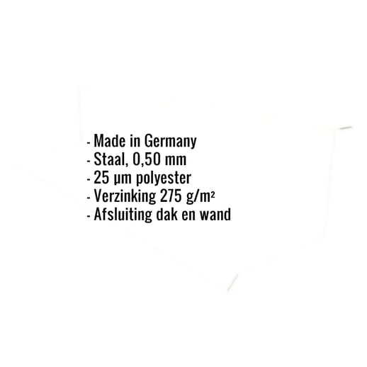 Muuraansluiting | Typ 1 | 10 cm x 11 cm x 2,00 m | 90° | Staal 0,50 mm | 25 µm Polyester | 9002 - Grijswit #2