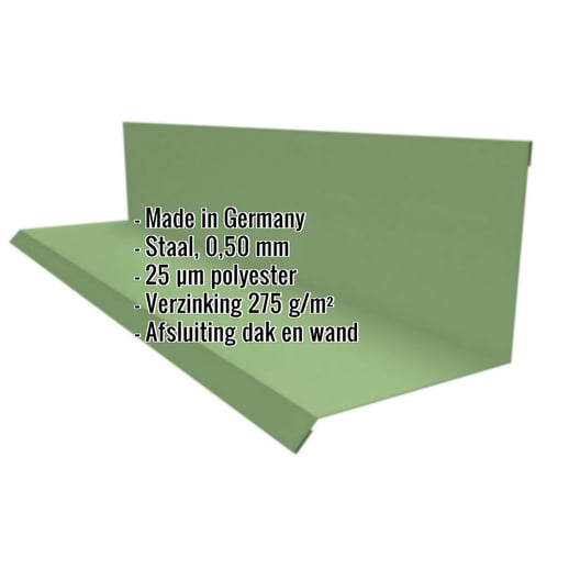 Muuraansluiting | Typ 2 | 10 cm x 11 cm x 2,00 m | 90° | Staal 0,50 mm | 25 µm Polyester | 6011 - Resedagroen #2