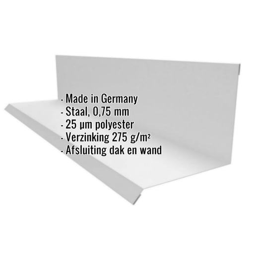 Muuraansluiting | Typ 2 | 10 cm x 11 cm x 2,00 m | 90° | Staal 0,75 mm | 25 µm Polyester | 9006 - Zilver-Metallic #2