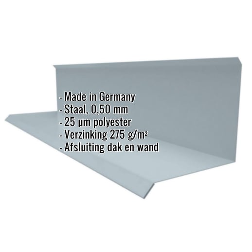 Muuraansluiting | Typ 3 | 10 cm x 11 cm x 2,00 m | 90° | Staal 0,50 mm | 25 µm Polyester | 7000 - Pelsgrijs #2