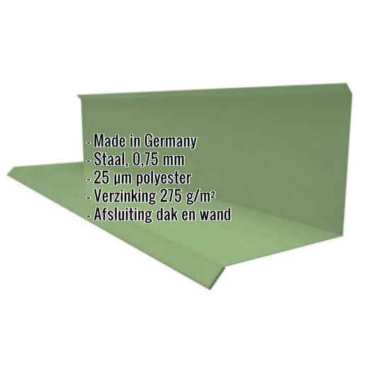 Muuraansluiting | Typ 3 | 10 cm x 11 cm x 2,00 m | 90° | Staal 0,75 mm | 25 µm Polyester | 6011 - Resedagroen #2