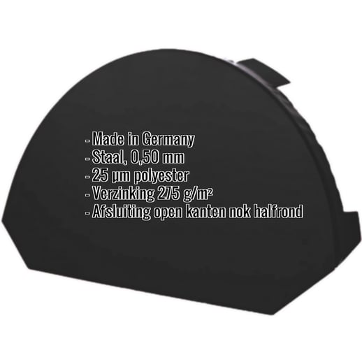Nok afsluitstuk klein | Staal 0,50 mm | 25 µm Polyester | 9005 - Gitzwart #2