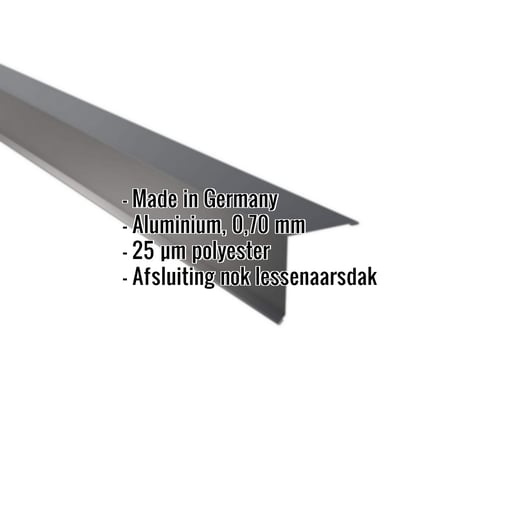 Nok lessenaarsdak | 11,5 x 11,5 cm | 85° | Aluminium 0,70 mm | 25 µm Polyester | 7016 - Antracietgrijs #2