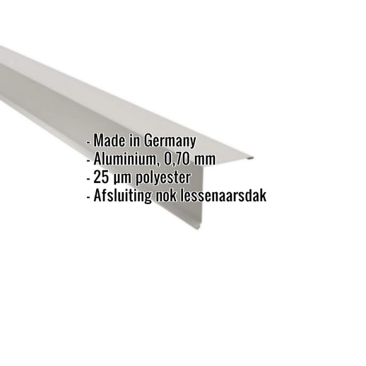 Nok lessenaarsdak | 11,5 x 11,5 cm | 85° | Aluminium 0,70 mm | 25 µm Polyester | 9006 - Zilver-Metallic #2