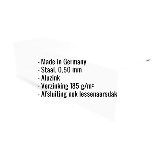 Nok lessenaarsdak | 15 cm x 15 cm x 2,00 m | 80° | Staal 0,50 mm | Aluzink #2