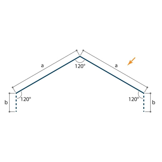 Nokstuk getand | 165 x 165 x 1140 mm | 120° | Staal 0,50 mm | 25 µm Polyester | 8019 - Grijsbruin #4