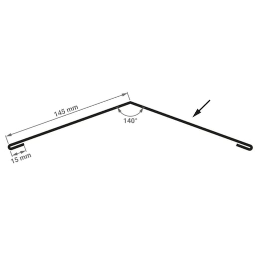 Nokstuk vlak | 14,5 cm x 14,5 cm x 2,00 m | 140° | Staal 0,50 mm | 50 µm PURMAT® | 7016 - Antracietgrijs #4