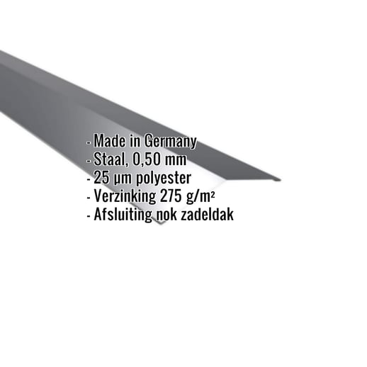 Nokstuk vlak | 14,5 x 14,5 cm | 150° | Staal 0,50 mm | 25 µm Polyester | 7016 - Antracietgrijs #2