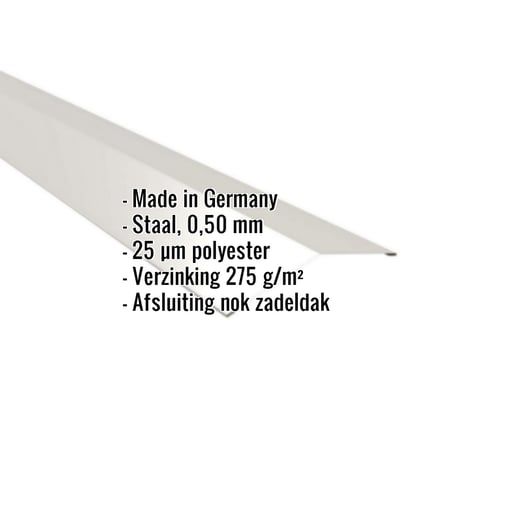 Nokstuk vlak | 14,5 x 14,5 cm | 150° | Staal 0,50 mm | 25 µm Polyester | 9002 - Grijswit #2